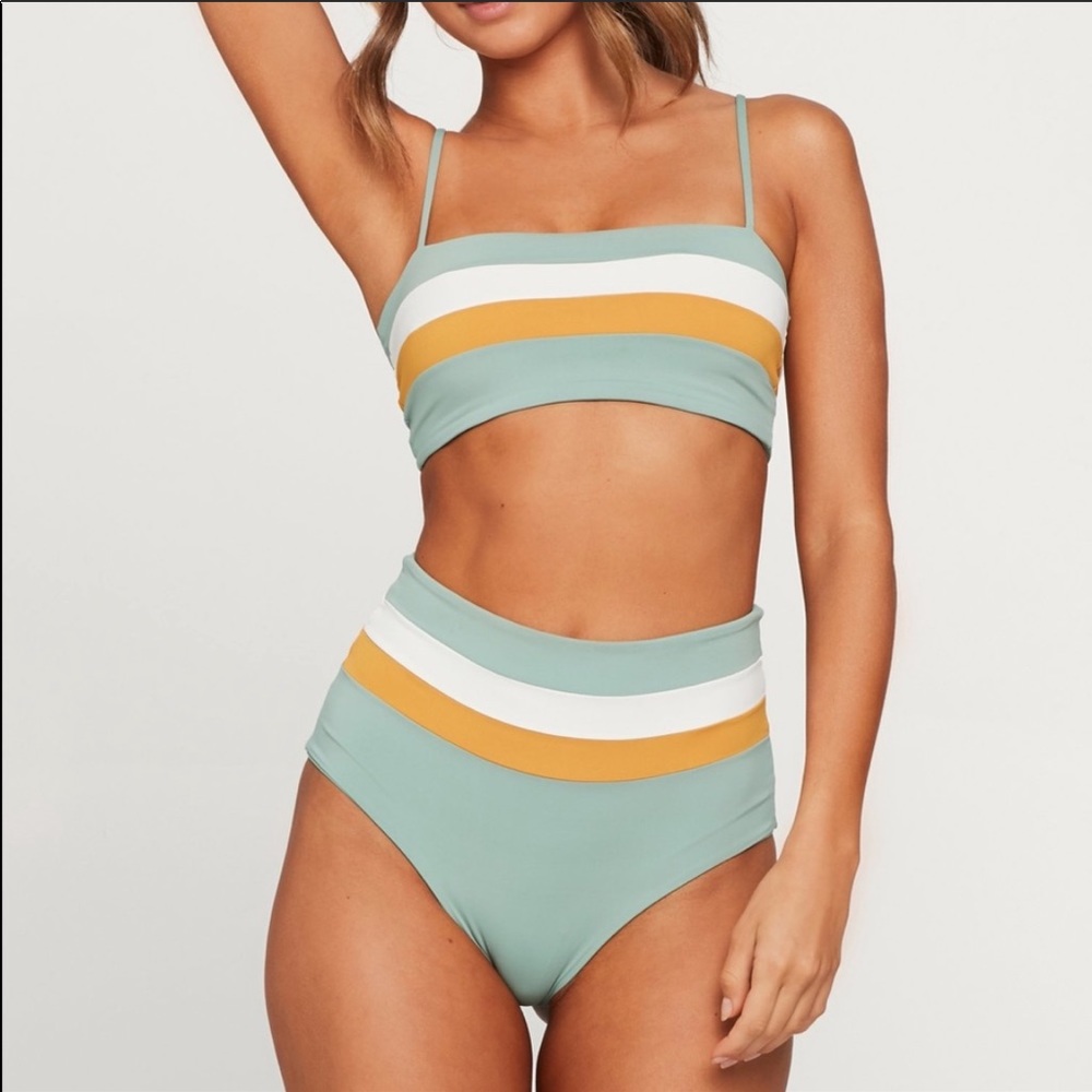 L*Space Rebel Stripe Bikini Top